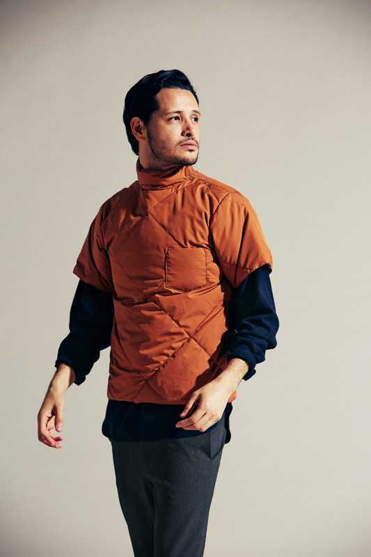 Down jacket by Kaptain Sunshine, shirt by Graphpaper, trousers by Yaeca from Yaeca Apartment Store