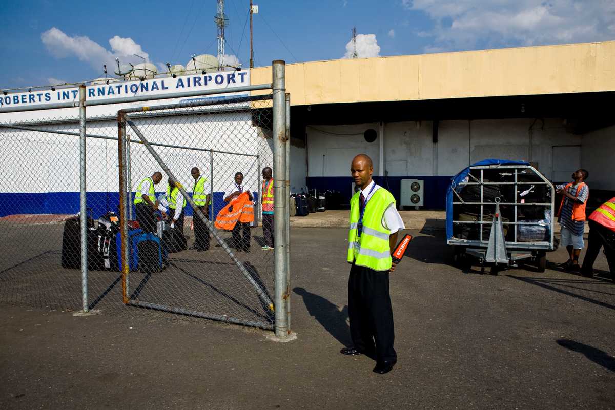 Baggage handlers at Roberts airport