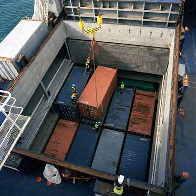 Cargo being loaded on to the ship