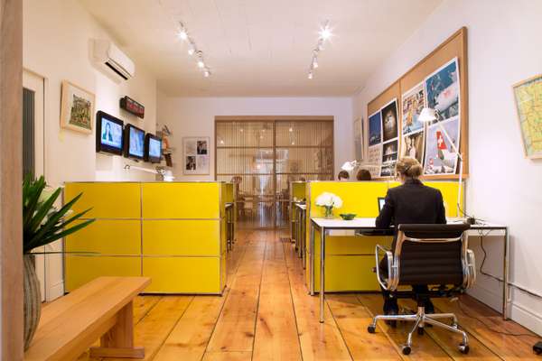 Looking through the bureau to the boardroom 