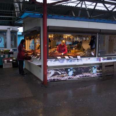 A stall at the market in Petropavlovsk