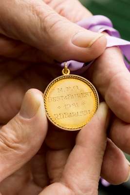 One of Barassi’s Melbourne Football Club ‘best and fairest’ medals