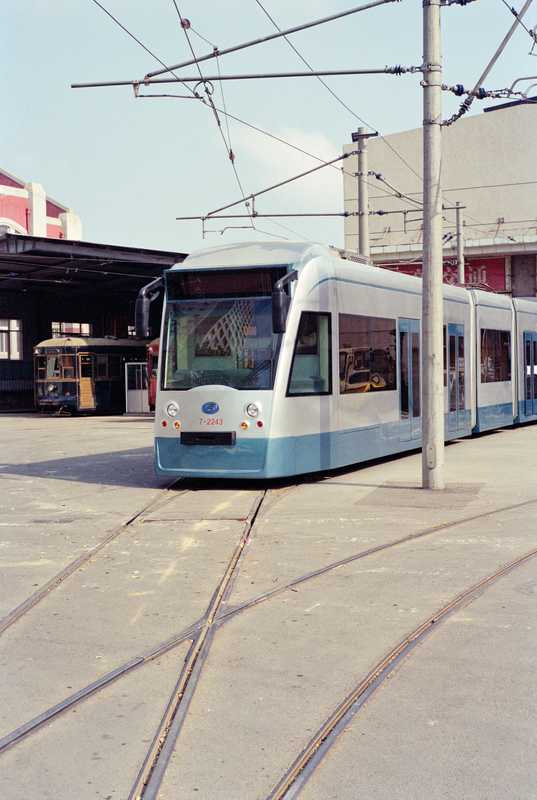 Light rail trams run on original trolley lines