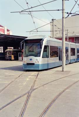 Light rail trams run on original trolley lines