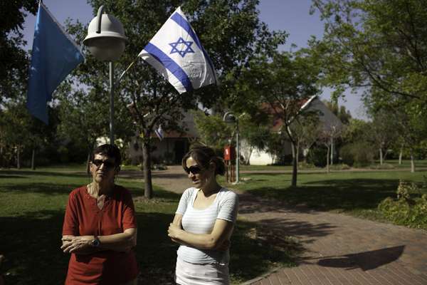 Ruti Lahav and her daughter in-law Yael Lahav, both residents of the Maabarot kibbutz 