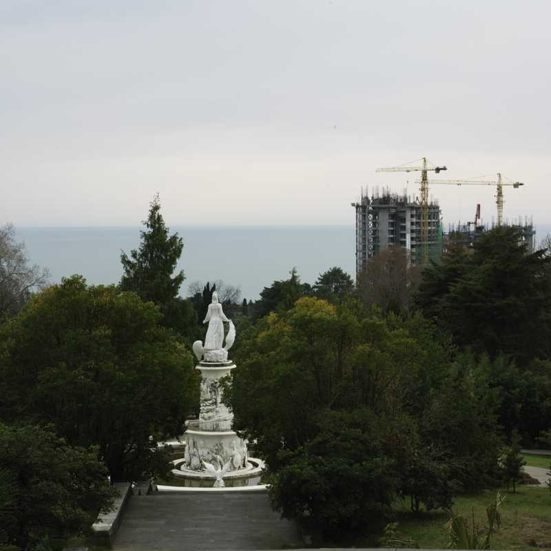 Botanic gardens in Sochi, with the Black Sea in the background