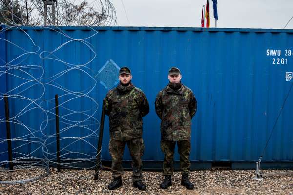 Two German troops at Gazi base