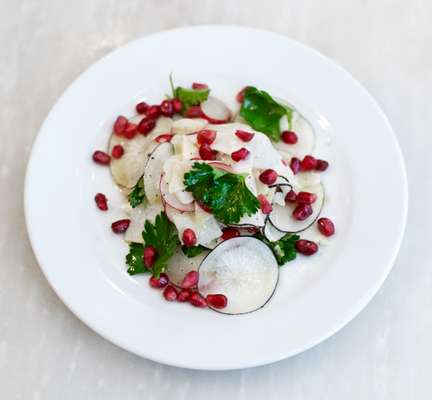 Radish, celeriac and pecorino salad