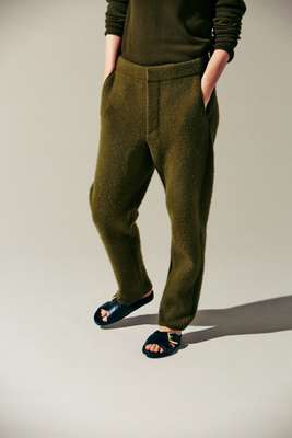 Jumper and trousers by Berluti,  sandals by J&M Davidson