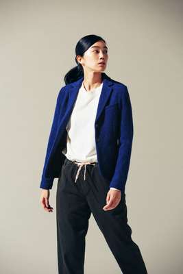 Jacket by Circolo 1901, t-shirt and trousers  by Maison Kitsuné