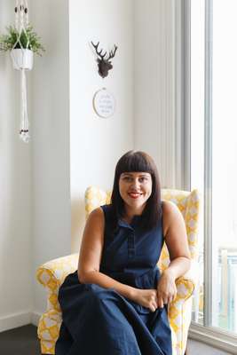 Steph Berndt in her one-bedroom Ergo apartment