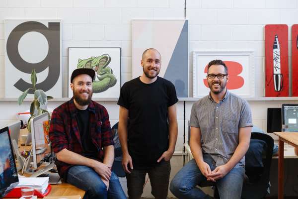 Brothers and Frame Creative owners (from left) Simon, Sam and  Tim Pearce