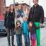 A Red Hook family outside a playground