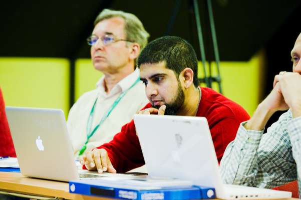 Haroon Meer (centre), a South African computer security expert