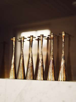 Brass TW189 candleholders by Tapio Wirkkala (1957)  