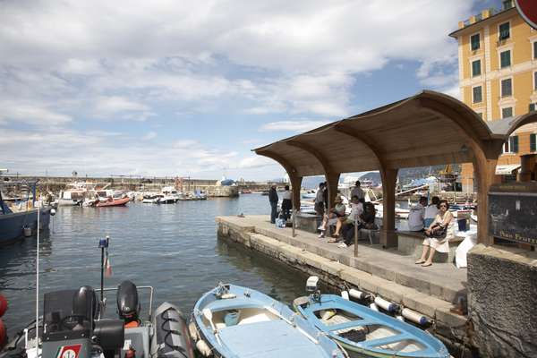 Waiting for a water taxi or boat to San Fruttuoso