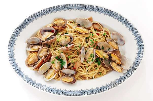 Porcini and clam pasta
