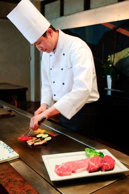 Teppanyaki chef Tomiyuki Kohada at Morishima  