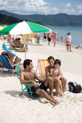 Argentinian tourists at Jurerê International Beach 