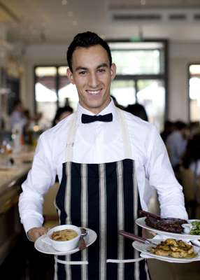 Waiter arrives with Saad Mohseni’s order