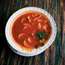 Spicy tomato soup with mushrooms