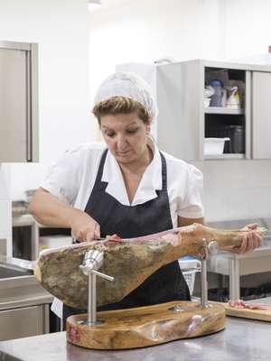 Slicing prosciutto