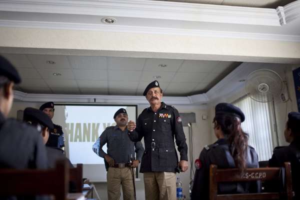 Ahmed training female police