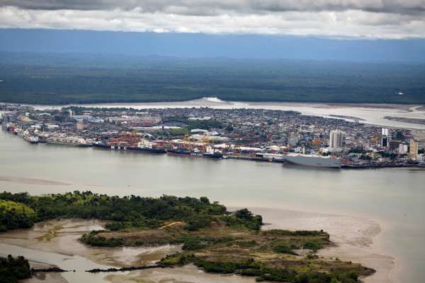 Aerial view of Buenaventura, which controls 60 per cent of Colombia’s commercial freight