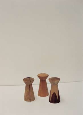 Wooden salt and pepper shakers by Malcolm Harris