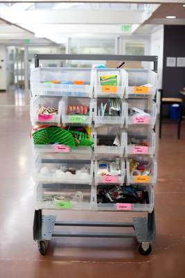 Trolley with design supplies 