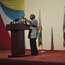 Archbishop Desmond Tutu makes a powerful speech at the Nyakuron Cultural Centre in Juba