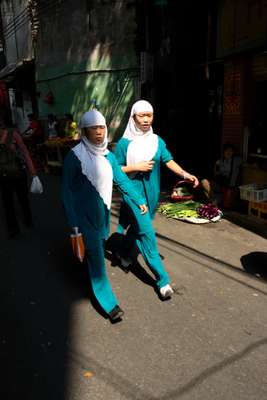 Muslim girls in the Xiaobei area