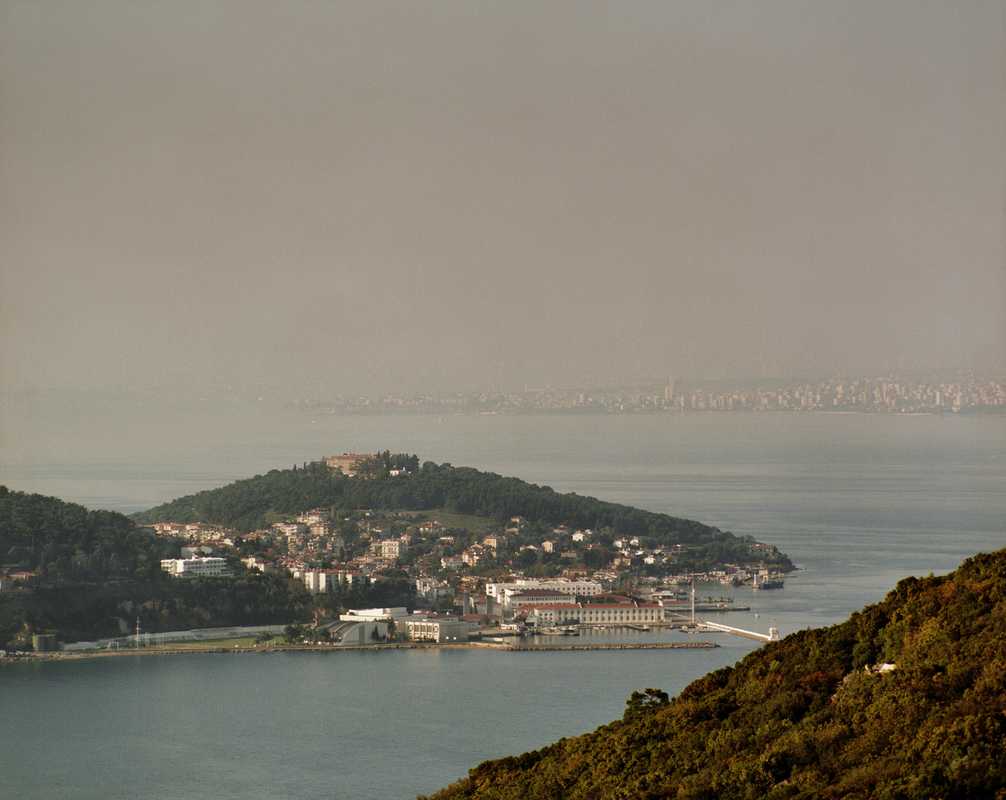 View from the top of Buyukada towards Heybeliada and mainland Istanbul