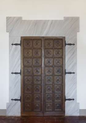 An internal wooden door in the ambassador’s residence