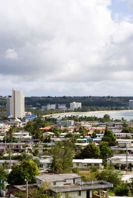 The more built-up western coast  