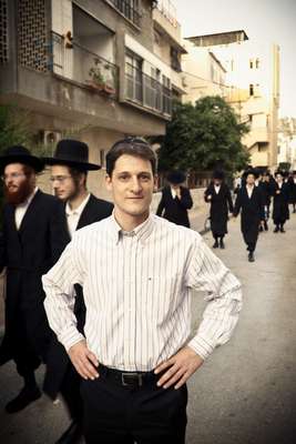 Eitan Dobkin in the streets of Bnei Brak