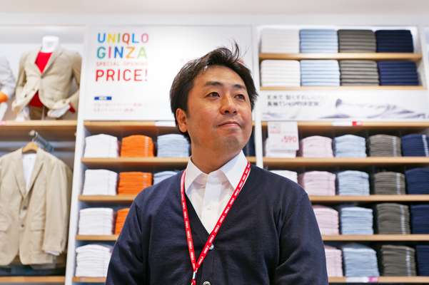 Teruaki Matsumoto, store manager of the new Uniqlo in Ginza