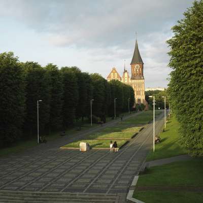 Strolling in the cathedral grounds