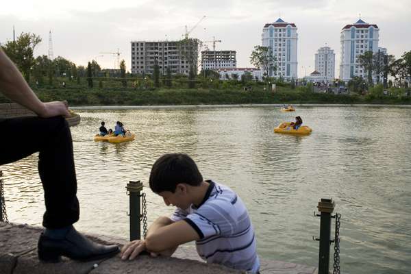 Boating on an artificial lake in ‘Disneyland’
