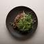 Seared tuna and green tea soba salad with wasabi jelly and tonburi