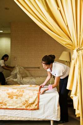 Housekeeping students get to work