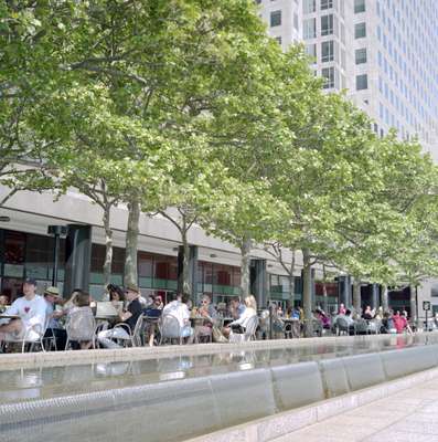 Outdoor seating at Battery Park