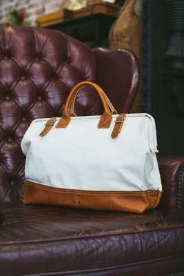 Hound and Quail’s canvas-and-leather tote bag