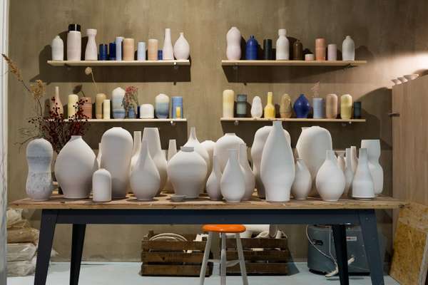 Pots waiting to be decorated at Tortus Copenhagen