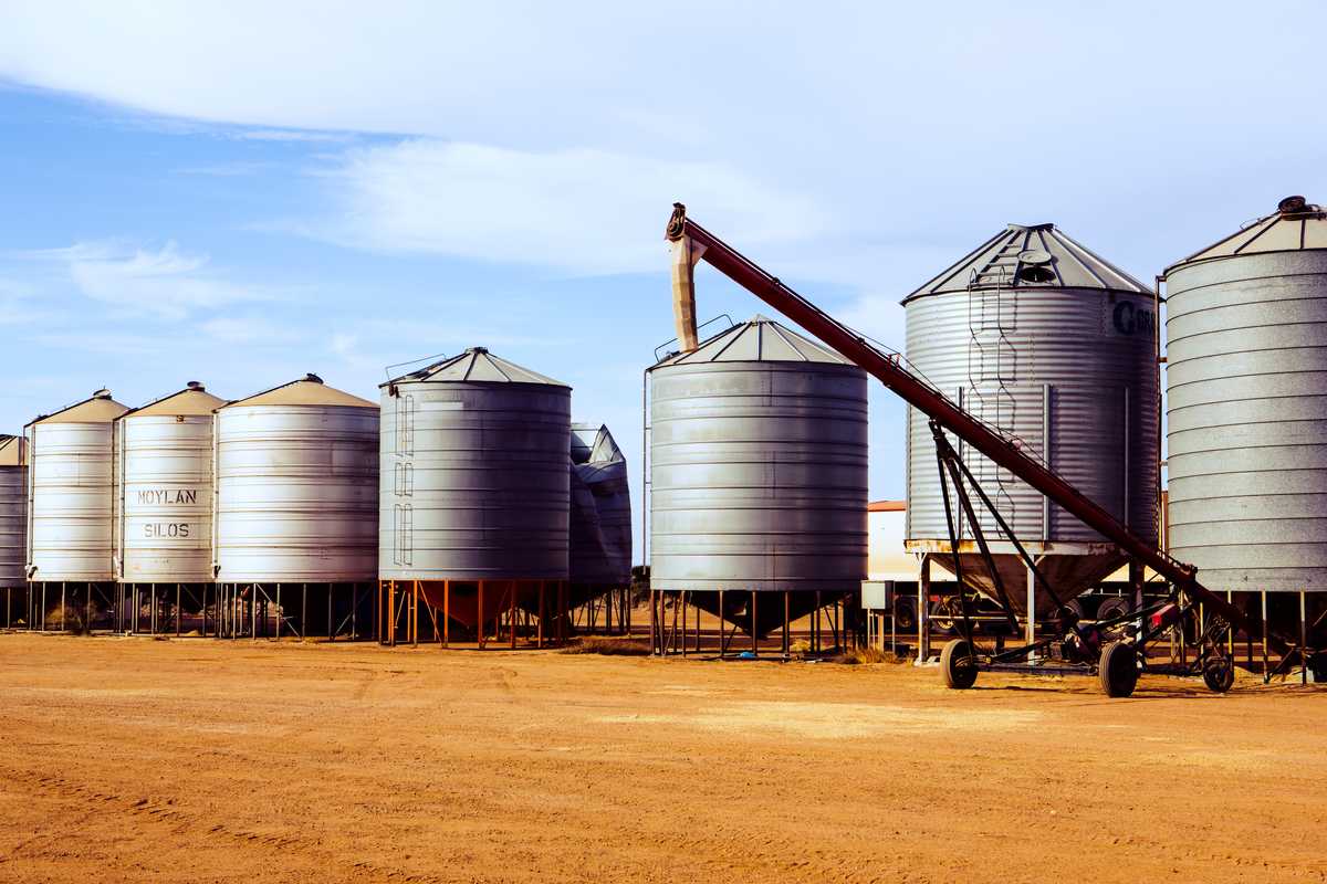 Grain silos on the farm