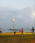 Playing on Amandiers Beach 