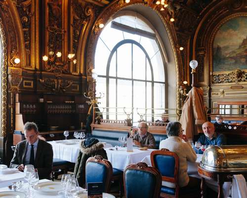 The dining room at Le Train Bleu was decorated by 12 artists 