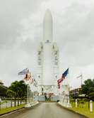 The Ariane rocket welcomes  visitors at Kourou Space Centre