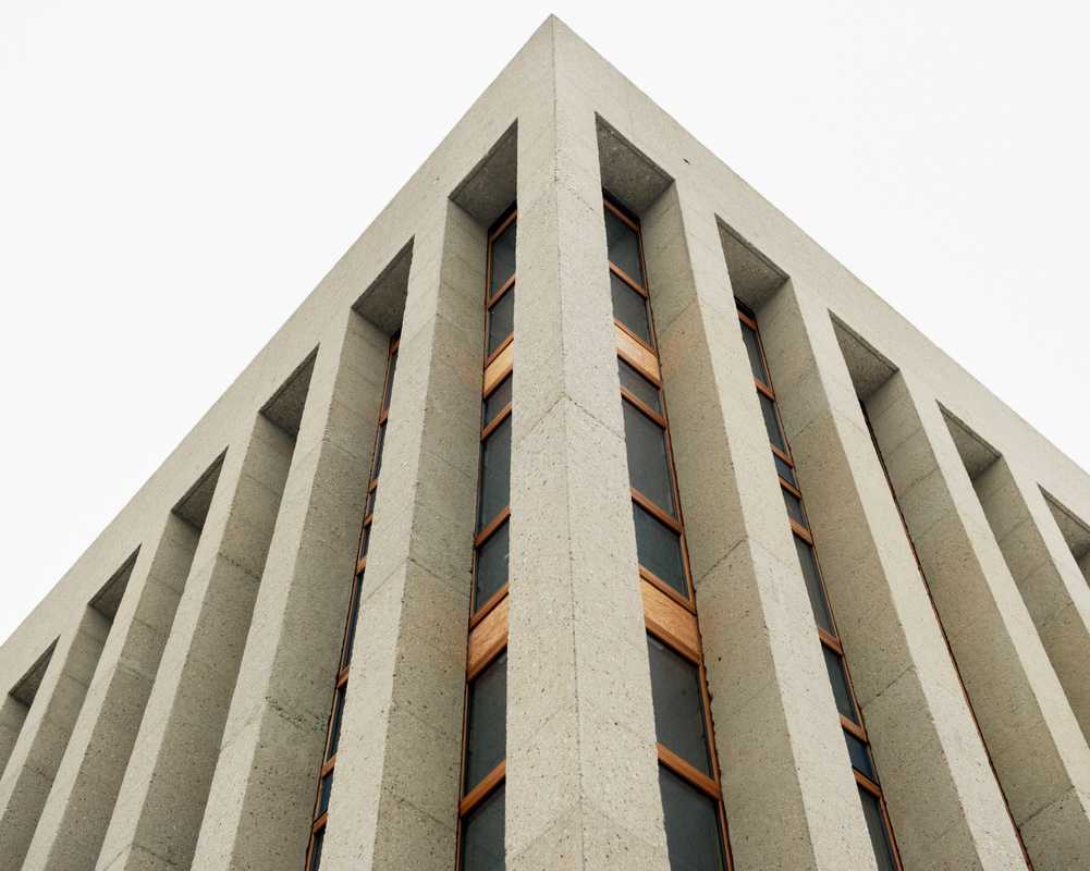 Raw concrete façade