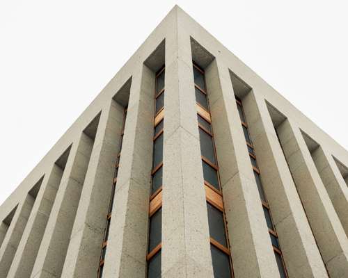 Raw concrete façade